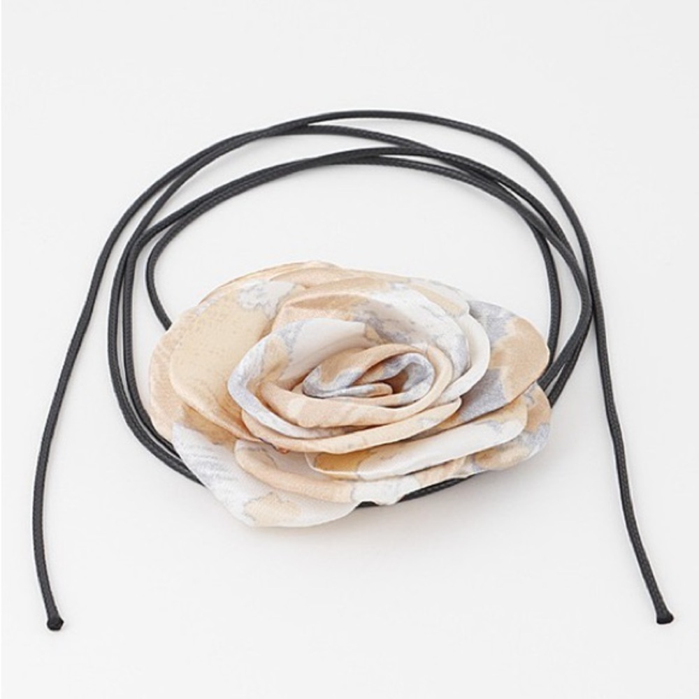 21J. Tie Dye Flower Choker Necklace